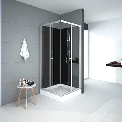 Zdjęcie produktu dla Komplet prysznicowy Kompletny prysznic MARWELL Black Reef - kabina prysznicowa 80 x 80 x 195cm - kompletny zestaw obejmuj?cy brodzik i armatur? - z wej?ciem naro?nym