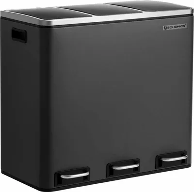 Produktbild von Songmics Mülleimer Küche Mülltrennsystem 3 Fächer Schwarz