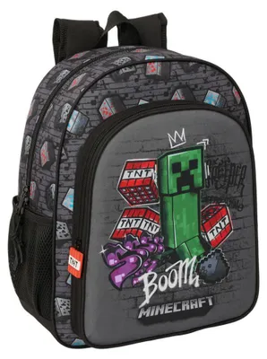 Obrázok produktu pre Safta Minecraft Graffiti 15 l batoh čierny, sivý  detský čierny, sivý, univerzálna veľkosť
