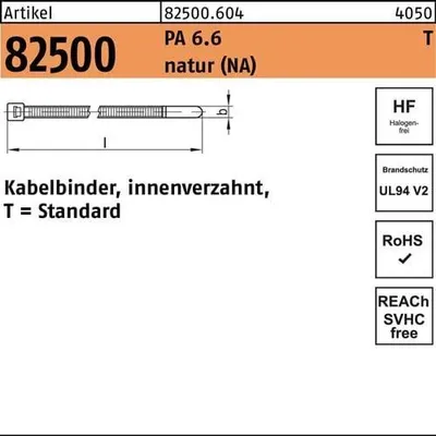 Produktbild von Hellermann T30R-PA66-NA(100) Kabelbinder 150x3,5mm natur 111-03219