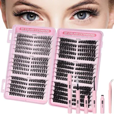 Productafbeelding van Wimperclusters - Individuele cluster wimpers - 540 stuks - 30D tot 100d - 8 tot 16 mm - Kattenoog