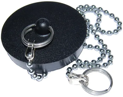 Productafbeelding van Boutt 3179692 BCE57: Wastafelsluiting, zandsteen, diameter 58 mm, ketting 30 cm
