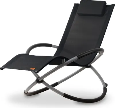 Produktbild von CampFeuer Relaxliege, Schwarz, Gartenliege klappbar Sonnenliege Schaukelsessel Schwungliege