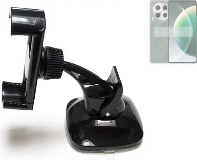 Produktbild von K-S-Trade kompakte Handy-Halterung Windschutzscheibe kompatibel mit Tecno Camon 30 5G Armaturenbrett schwarz Autohalterung KFZ Halter