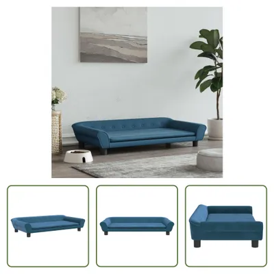 Obrázek produktu pro The Living Store Pelíšek pro psy Blue 100x50x21 cm Velvet