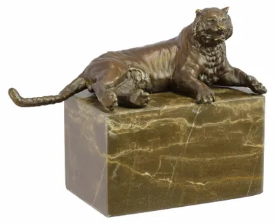 Produktbild von Bronzeskulptur Tiger Replikat Retro Design Dekoration