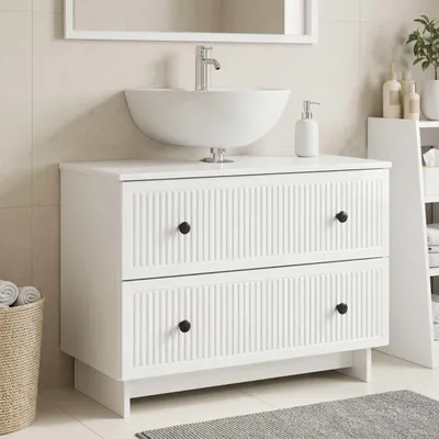 Productafbeelding van Maison Exclusive - Wastafelmeubel EDE, hoogglanz wit, 82 x 41 x 59 cm