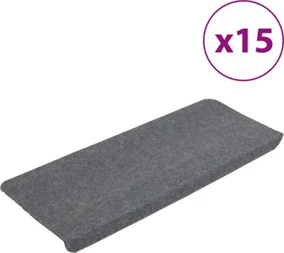 Obrázok produktu pre vidaXL Samolepiace podložky na kroky 15 ks 65x24,5x3,5 cm Sivá