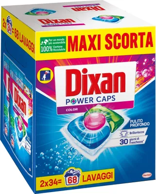 Produktbild von Dixan Power Caps Color Waschmittel in Kapseln, 2 x 34 Waschgänge
