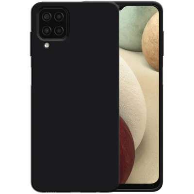 Image de Smartphonica Étui en silicone pour Samsung Galaxy A12
  avec intérieur souple - Noir
