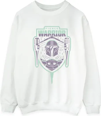 Produktbild von Star Wars - "The Mandalorian Fierce Warrior" Sweatshirt für Herren BI46719 (S) (Weiß)