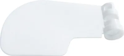 A white plastic replacement part for a robotic pool cleaner.