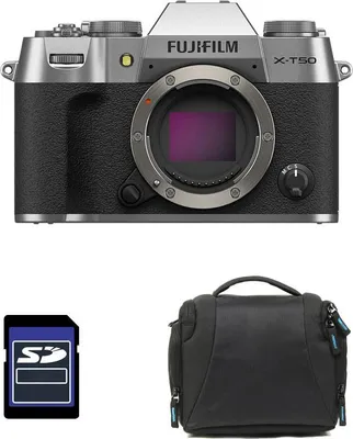 Produktbild von FUJIFILM X-T50 Silber + Tasche + 8 GB SD-Karte