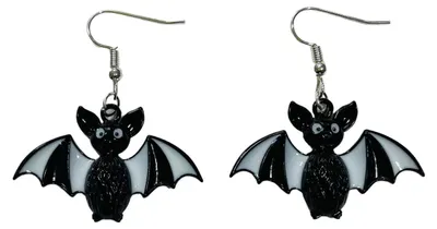 Produktbild von Fledermaus Ohrringe Miniblings Hänger Halloween Vampir Blutsauger schwarz weiß