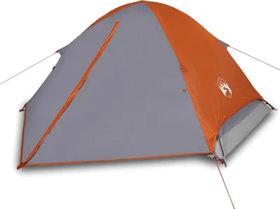Produktbild von vidaXL Kuppel-Campingzelt 2 Personen Grau und Orange Wasserdicht