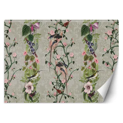 Produktbild von FOTOTAPETE Vögel auf Pflanzen Vintage 450x315 cm VLIES Tapete Wandtapete Wandbilder Wanddekoration Design Wohnzimmer Schlafzimmer Flur Büro Küche
