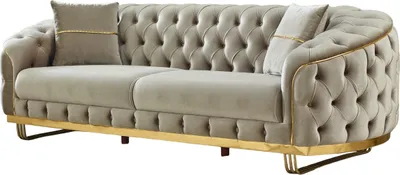 Produktbild von Villa Möbel Sofa Set Bellezza Taupe Stellvariante:3+1+1 Handmade, pflegeleichter Mikrofaser Samtstoff