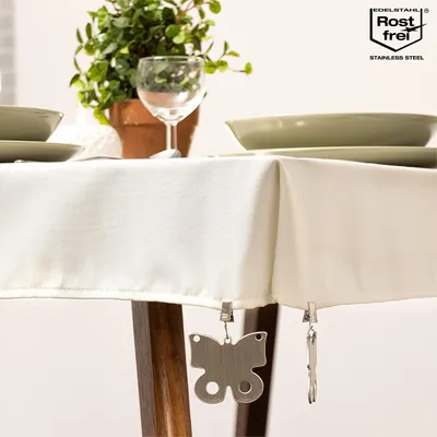 Imagen del producto de Soportes para manteles de acero inoxidable, juego de 8 unidades, con abrazaderas resistentes, para la cocina