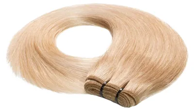 Produktbild von hair2heart Premium Echthaar Tressen zum Einnähen Extensions glatt - 40cm 50g 9/0 lichtblond