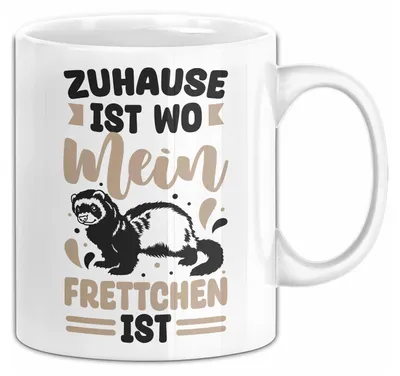 Produktbild von Frettchen Tasse Geschenk Frettchen-Liebhaber Geschenkidee Zuhause Ist Wo Mein Frettchen Ist (Weiß)