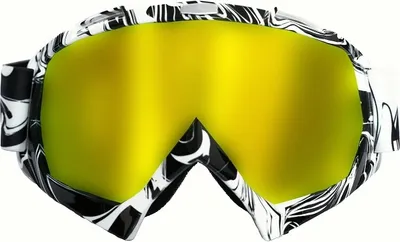 Produktbild von Motocross Brille weiß mit goldenem Glas