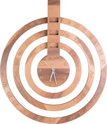 Image de Horloge murale moderne en bois beige, design élégant et minimaliste
