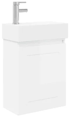 Immagine prodotto di Mobile bagno con rubinetto Bianco Lucido 45,5 x 22,5 x 84 cm