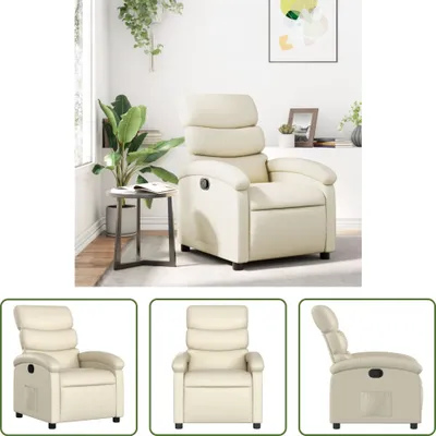 Produktbild von The Living Store Relaxsessel Creme Kunstleder