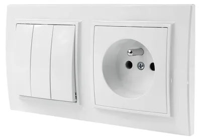 Produktbild von Adelid Quadra Schalter Steckdose Weiß Kombi 230V