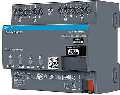 Zdjęcie produktu dla Busch-Jaeger Aktor ściemniacza 4x315W, REG DA/M.4.315.2.11 (2CKA006220A0837)
