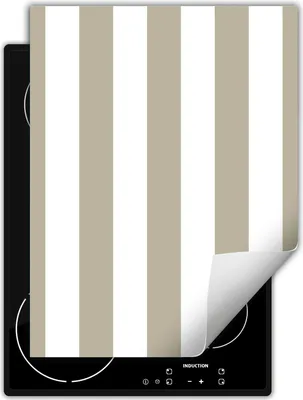 Produktbild von DarHaus Herdabdeckplatte Einteilig Küche Abdeckplatte für Glaskeramikfeld Abdeckung Induktionskochfeld Aufrollbare Matte 40x52 cm, grau - Streifen