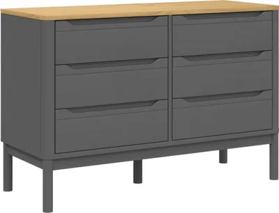 Produktbild von vidaXL Kommode FLORO Grau Massivholz Kiefer