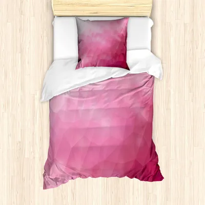 Zdjęcie produktu dla ABAKUHAUS Nowoczesny zestaw pościeli, abstrakcyjne różne odcienie różu z efektem fragmentacji, 135 x 200 cm + 80 x 80 cm, magenta fuksja