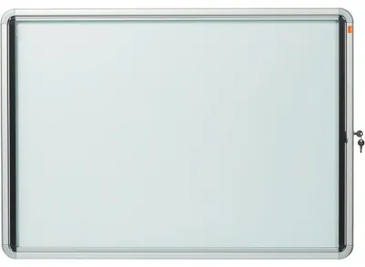 Immagine prodotto di nobo® 1902559 Vetrina con porta a battente - 8x A4, 92,3 x 66,7 x 4,3 cm, bianca, magnetica