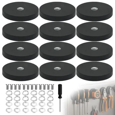 Neodym-Magnete gummiert 12 Stk. 43 mm 9 kg Haftkraft rund