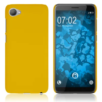 Produktbild von PhoneNatic Case kompatibel mit HTC Desire 12 - Hülle gelb gummiert Hard-case Cover