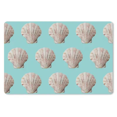 Produktbild von MuchoWow® Schreibtischunterlage Muscheln - Muster - Blau 60x40 cm - XXL Mauspad - Großes Mauspad