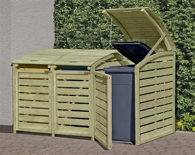 Immagine prodotto di Cassonetto in legno per 3 cassonetti da 240 litri in cartone