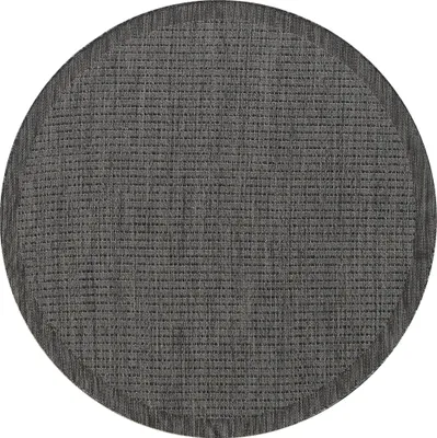 Produktbild von Teppium In & Outdoor Teppich Terrasse Balkon Küchenteppich Wetterfest Sisal Optik Flachgewebe Einfarbig mit Struktur, Grösse: 160 cm Rund
