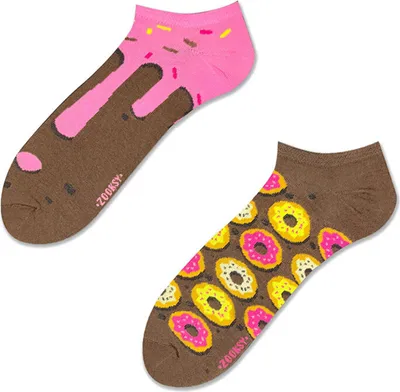 Produktbild von Kurze Damensocken "Donuts", Größe 36-40, bunte Socken mit lustigem Muster