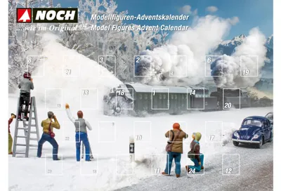 Adventskalender mit 28 Figuren, handbemalt, Spur N