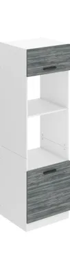Produktbild von Belini Mikrowelle Schrank, Küchenschränke, Hochschrank Küche SSP. Mikrowellenschrank - 60 cm Breite und 204 cm Höhe. Küchenbuffet mit 2 Türen und 2 Regalen, Glamour Wood