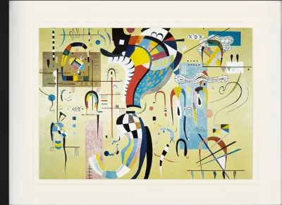 Zdjęcie produktu dla Wassily Kandinsky Oprawiony obraz z eleganckim passe-partout | Obrazy ścienne | W ramie obrazu - Milieu Accompagné, 1937 (60 x 80 cm)