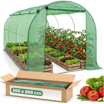 Obrázek produktu pro Zahradní foliovník s rolovacími bočnicemi 200x300x200 cm LUMPAN - zelený