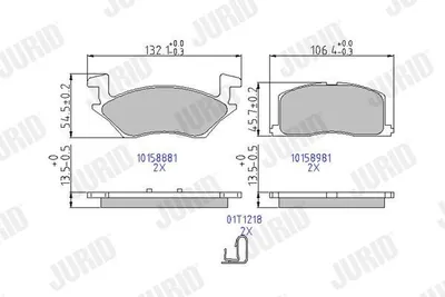 Produktbild von JURID Bremsbeläge Satz Vorne für TOYOTA STARLET (EP91) 572327J