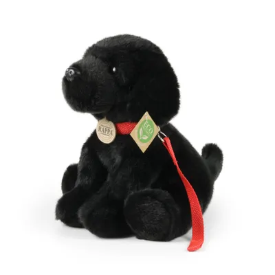 Immagine prodotto di RAPPA Peluche Labrador nero con guinzaglio 28 cm ECO-FRIENDLY