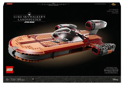 Produktbild von LEGO Star Wars Luke Skywalker’s Landspeeder, Ultimate Collector Series, Modellbausatz für Erwachsene mit C-3PO Minifigur und Lichtschwert 75341