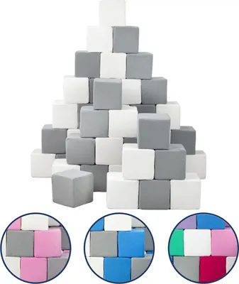 Obrázek produktu pro Sada 45 pěnových bloků Pyramida (bílá, šedá)