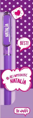 Produktbild von Pop-Art-Kugelschreiber – Natalia – Be-Happy Gifts