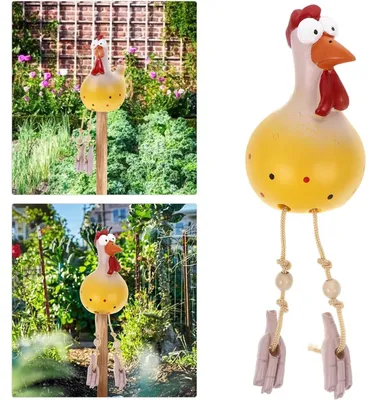 Imagen del producto de Figura de gallina para jardín - Estatuilla de resina - Tamaño mediano - Para jardín y balcón